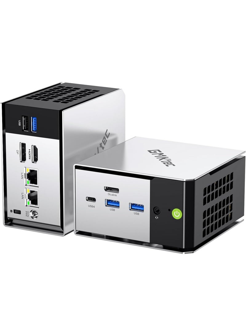 GMKtec M8 Mini PC AMD Ryzen 5 PRO 6650H 16GB LPDDR5 RAM 512GB PCIe SSD, 6-Core 12-Thread 4.5GHz Desktop Computer for Gaming, Business, Office & Home, Dual 2.5GbE LAN, USB4, Oculink, HDMI, USB-C silver - Image 1