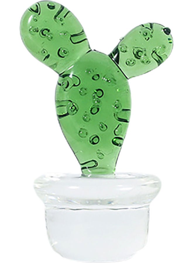 Beauenty Decorative Cactus Ornament With Vase Green/Clear 