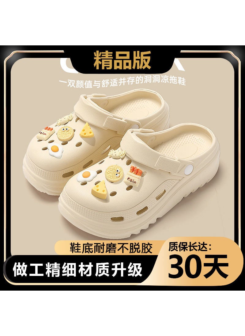 Generic Summer EVA Thick Sole Fashion Couples Clogs Khaki [black label premium edition] fbj 
