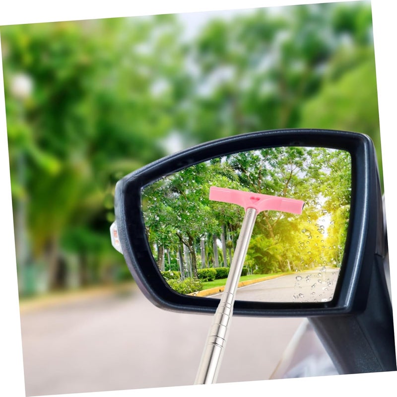 VOSAREA Rearview Mirror Wiper Telescopic Handle Car Test Mirror Squeegee Water Removal Tool for Glass Quick-Drying for Rain - Image 5