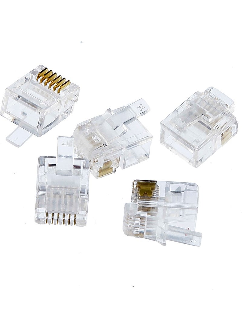Tek-İş - 6P6C RJ12 RJ11 Telephone Plug Connector 5 Pieces - Image 1