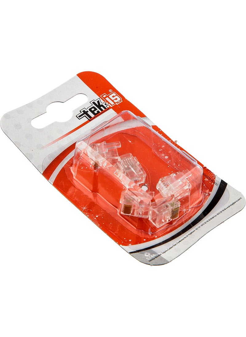 Tek-İş - 6P6C RJ12 RJ11 Telephone Plug Connector 5 Pieces - Image 1