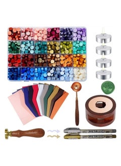 Y&D Wax Seal Stamp Kit 600PCS DIY Set Includes 24 Colors Beads Warmer and Envelopes Metallic Pen for Gifts Letters Crafts Wedding Invitation Decoration Sealing  - Image 1