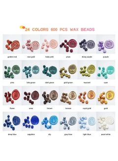 Y&D Wax Seal Stamp Kit 600PCS DIY Set Includes 24 Colors Beads Warmer and Envelopes Metallic Pen for Gifts Letters Crafts Wedding Invitation Decoration Sealing  - Image 5
