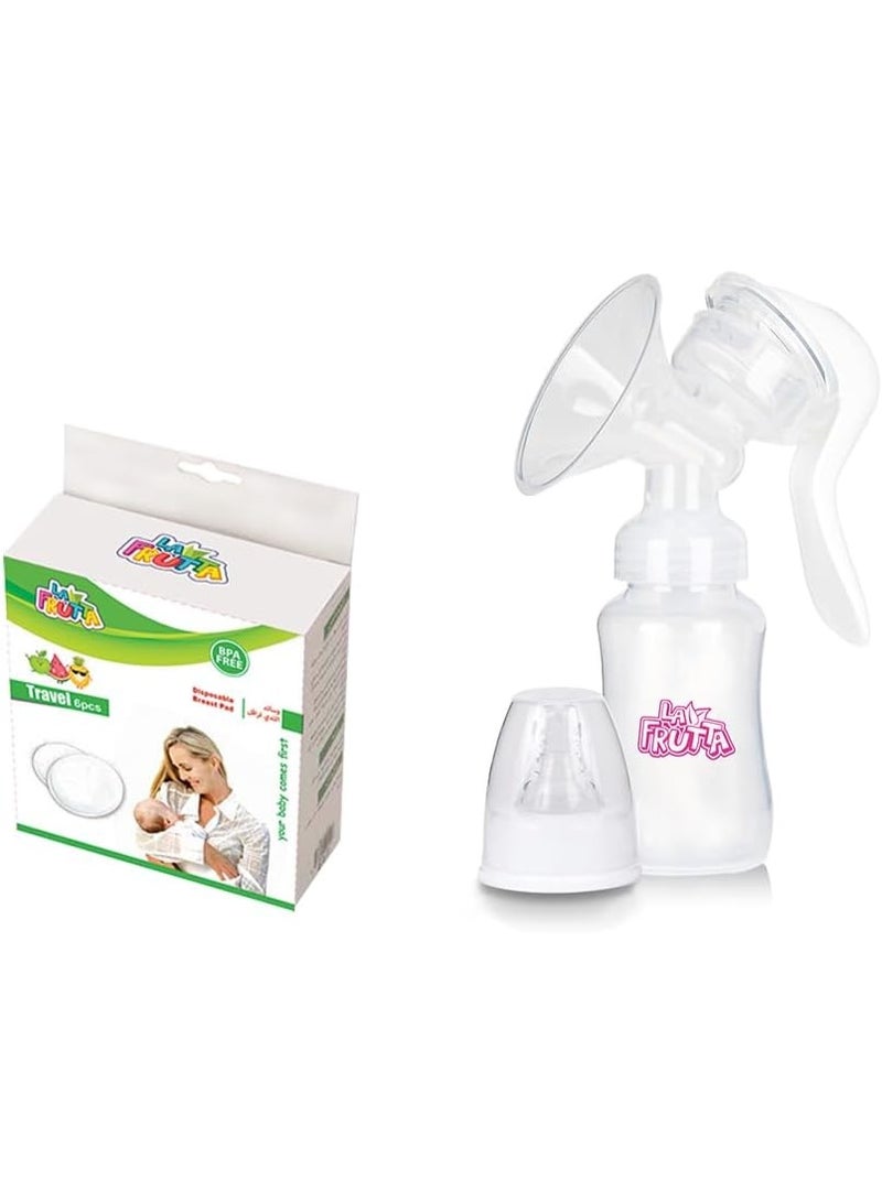 La frutta (New Regular Neck Manual Breast Milk Pump + 6 Pcs Breast Pads, One Size - Image 1