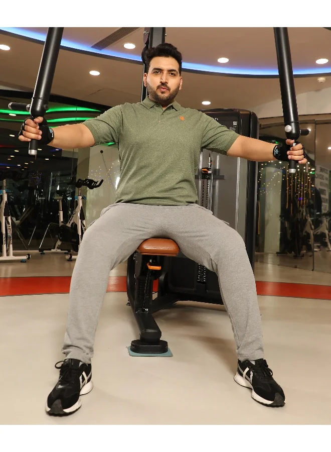 Instafab Plus Men's Olive Green Basic Activewear Polo T-Shirt