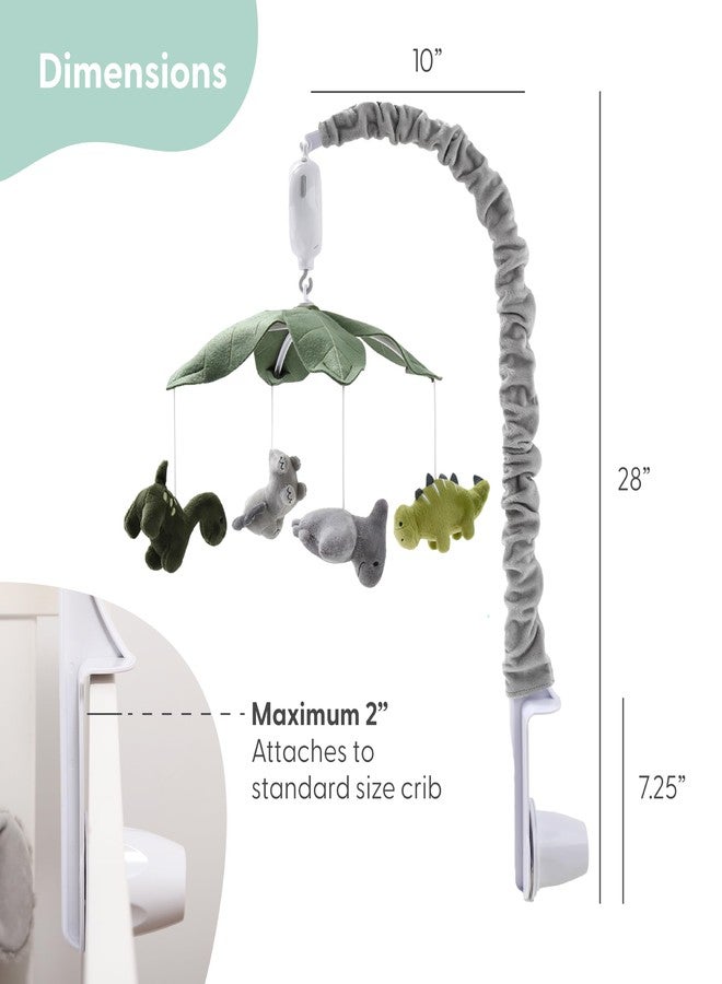 The Peanut Shell The Peanutshell Crib Mobile for Boys or Girls - Grey and Green Camo Musical Baby Crib Mobile with 12 Lullabies, Dino Baby Dinosaur Nursery Decor - Image 4
