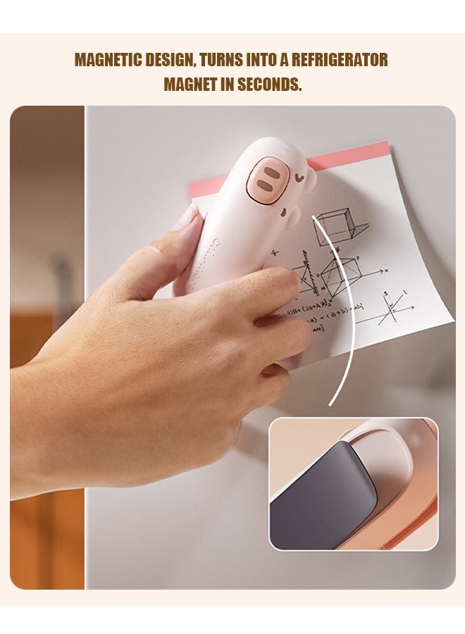 Beyond Mini Cartoon Bag Sealer with Fridge Magnets, Handheld Heat Sealer, Portable Resealer Machine for Plastic Bags Food Storage Snacks Freshness (Pink) - Image 5