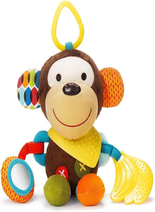 MiniMoo All in One Hanging Toy | Soft Plush Stroller Toy with Teether, Crinkle & Rattle | Crib & Cradle Accessories | Toys for Newborn and 6 Month Old - Monkey - Image 1