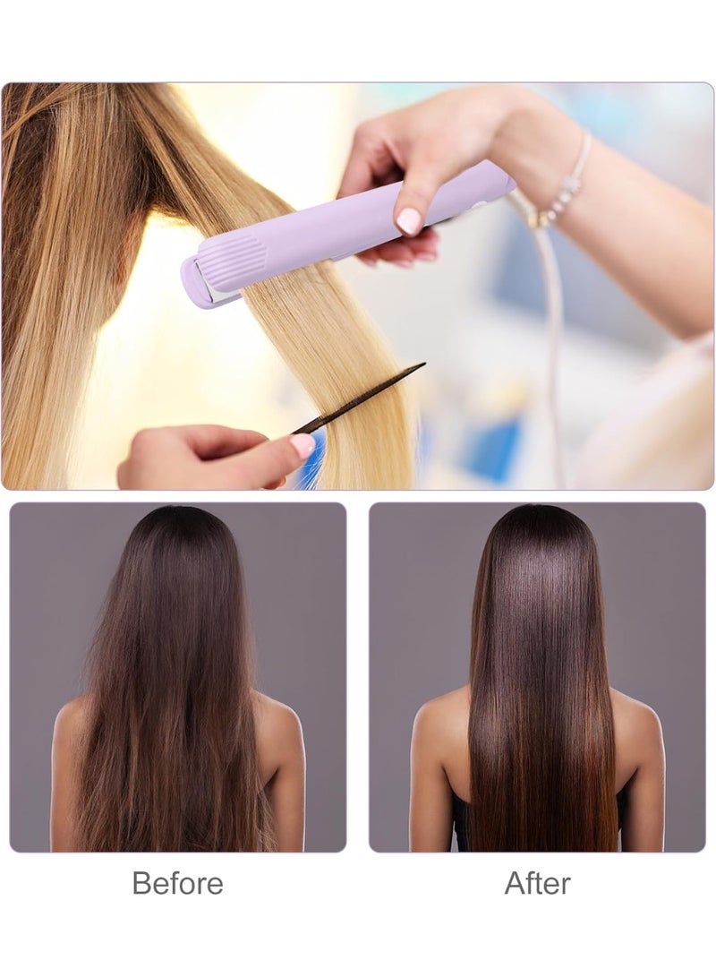 مكواة شعر صغيرة 2 في 1، مكواة شعر قصيرة لجميع أنواع الشعر، للشعر القصير، والغرة، ولحى الرجال (بنفسجي) - Image 5