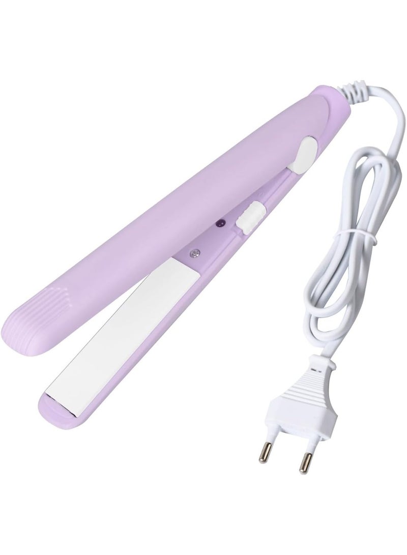 مكواة شعر صغيرة 2 في 1، مكواة شعر قصيرة لجميع أنواع الشعر، للشعر القصير، والغرة، ولحى الرجال (بنفسجي) - Image 1