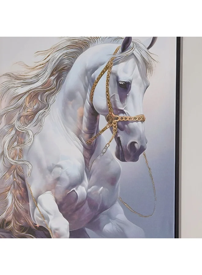 هوم بوكس إقرا سمرة لوحة حصان جري مؤطرة مع فويل 70 × 2.8 × 50 سم
