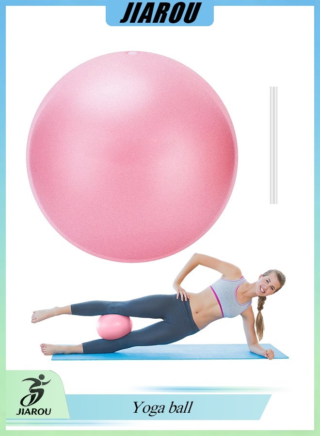 JIAROU Pilates Ball,  25cm Small Exercise Mini Soft Workout Yoga Ball with Exercise Guide, for Home Gym Yoga, Pilates, Core Training, Workout, Balance, Stability（Pink） - Image 1