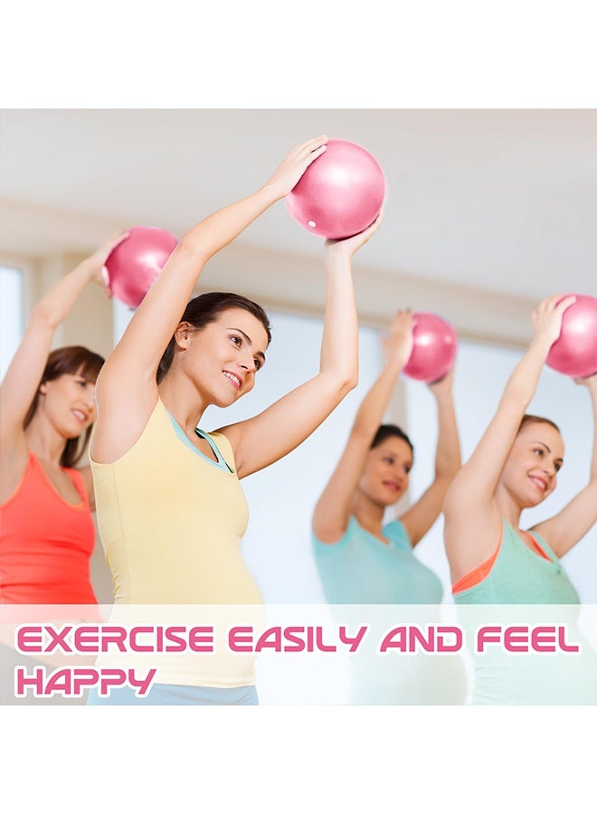 JIAROU Pilates Ball,  25cm Small Exercise Mini Soft Workout Yoga Ball with Exercise Guide, for Home Gym Yoga, Pilates, Core Training, Workout, Balance, Stability（Pink） - Image 3