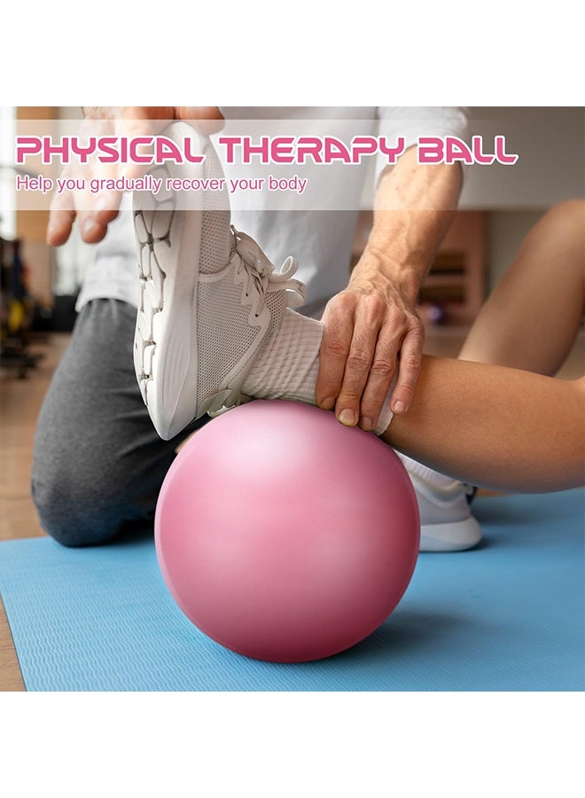 JIAROU Pilates Ball,  25cm Small Exercise Mini Soft Workout Yoga Ball with Exercise Guide, for Home Gym Yoga, Pilates, Core Training, Workout, Balance, Stability（Pink） - Image 4