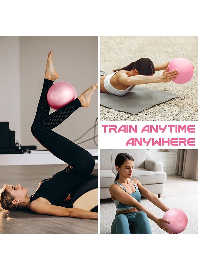 JIAROU Pilates Ball,  25cm Small Exercise Mini Soft Workout Yoga Ball with Exercise Guide, for Home Gym Yoga, Pilates, Core Training, Workout, Balance, Stability（Pink） - Image 2