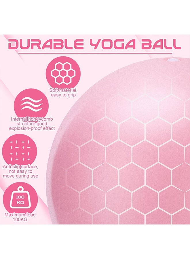 JIAROU Pilates Ball,  25cm Small Exercise Mini Soft Workout Yoga Ball with Exercise Guide, for Home Gym Yoga, Pilates, Core Training, Workout, Balance, Stability（Pink） - Image 5