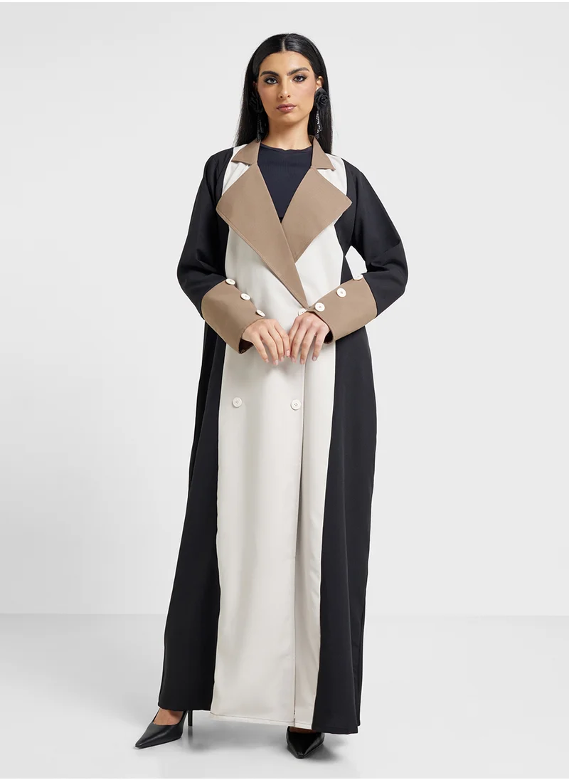 Khizana Trench Abaya With Sheila