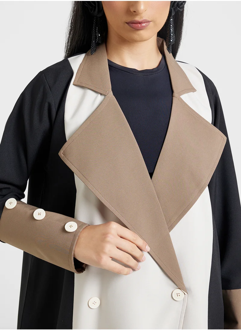 Khizana Trench Abaya With Sheila