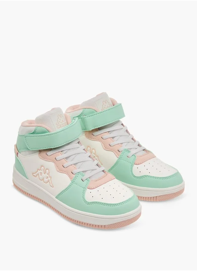 كابا Girls' Panelled High Top Sneakers with Hook and Loop Closure