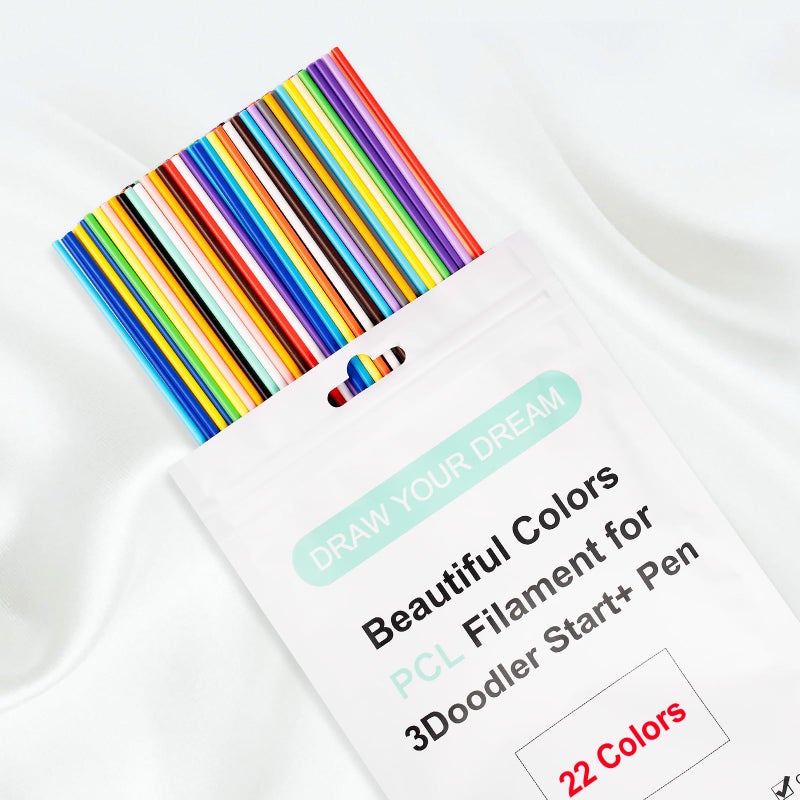 22 Colors 3D Doodler Pen Refills Only Fit For 3Doodler Start 3D Pen Low Printing Temperature Pcl Filament 3Doodler Start Refills Packs Each Color 15 2 Cm X 5 Pcs Total 110 Pcs