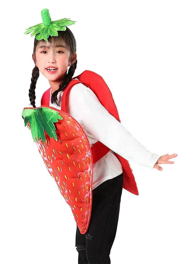 Seasons Halloween Costume Children Strawberry Costume Fruit Costume (6-8T,21.5W X 25L) - Image 3