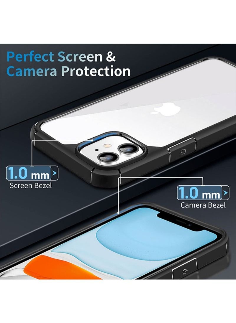 INFOSUN iPhone 11 Case Clear Cover Ultra Thin Silicone Shockproof Hard Back Cases Transparent Protective Slim Phone Case for Apple iPhone 11 6.1 inch - Black  - Image 4