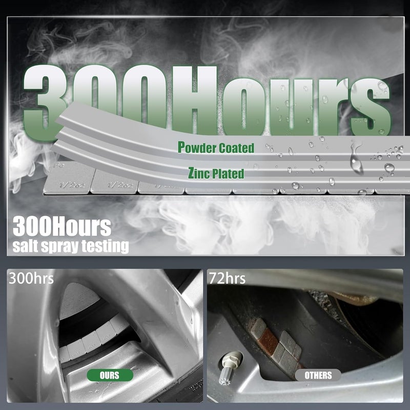 EZISOE 0.5 Oz Stick on Wheel Weights（144pcs,72oz）,1/2 Oz Gray Adhesive Backed Wheel Weights for Cars, Trucks, SUVs, Motorcycles, Low Profile - Image 3