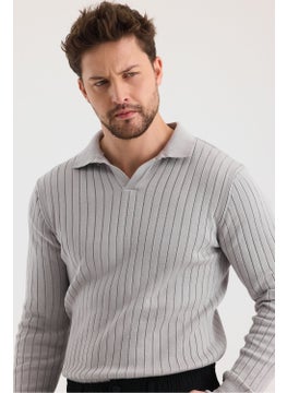 Cool Tarz Cool Style Men's Polo Collar Ribbed Knitwear Sweater  - Image 4