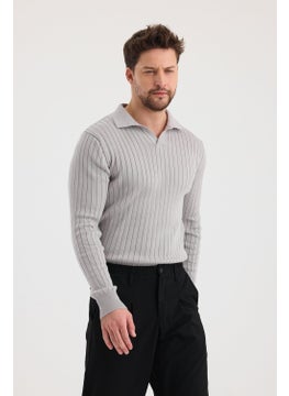 Cool Tarz Cool Style Men's Polo Collar Ribbed Knitwear Sweater  - Image 2
