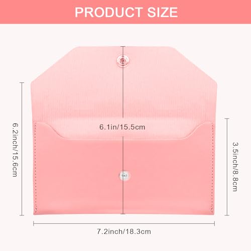 Nolcha Pu Leather Cash Envelope Wallet - Reusable Cash Stuffing Wallet for Men and Women -Pink - Image 2