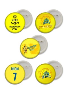 D2c d2c Indian Premier League ipl Button Badges (chennai Super Kings)- Multi Color  - Image 1