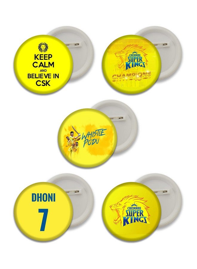 d2c Indian Premier League ipl Button Badges (chennai Super Kings)- Multi Color - Image 1