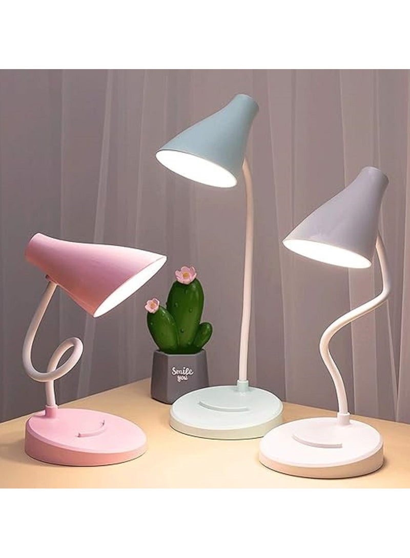 مصباح مكتب لحماية العين، مصباح مكتب LED للطلاب، مصباح مكتبي لغرفة النوم، مصباح مكتبي بجانب السرير، مصباح مكتبي للدراسة والقراءة (اللون: ابيض) - Image 2