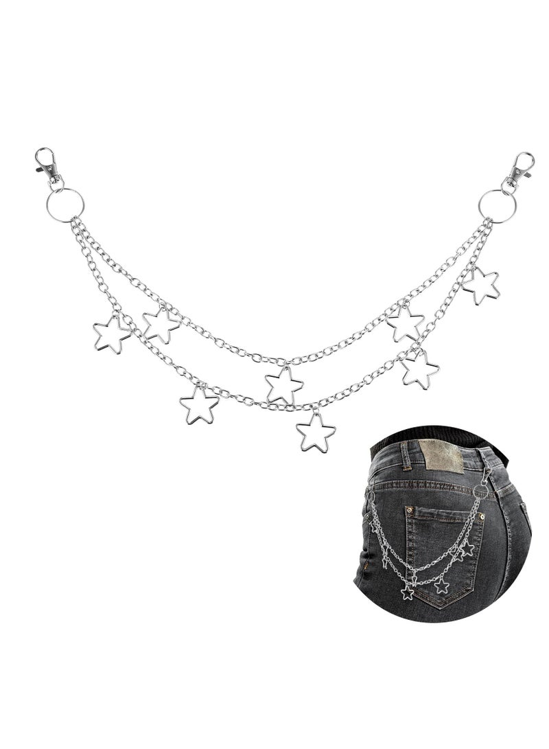 SUNSAR Vintage Pants Chain Chain Belts for Women, Star Jean Chain Belt Layered Pocket Chain Waist Chain Body Accessories for Women Men, Rock Wallet Chain - Image 1