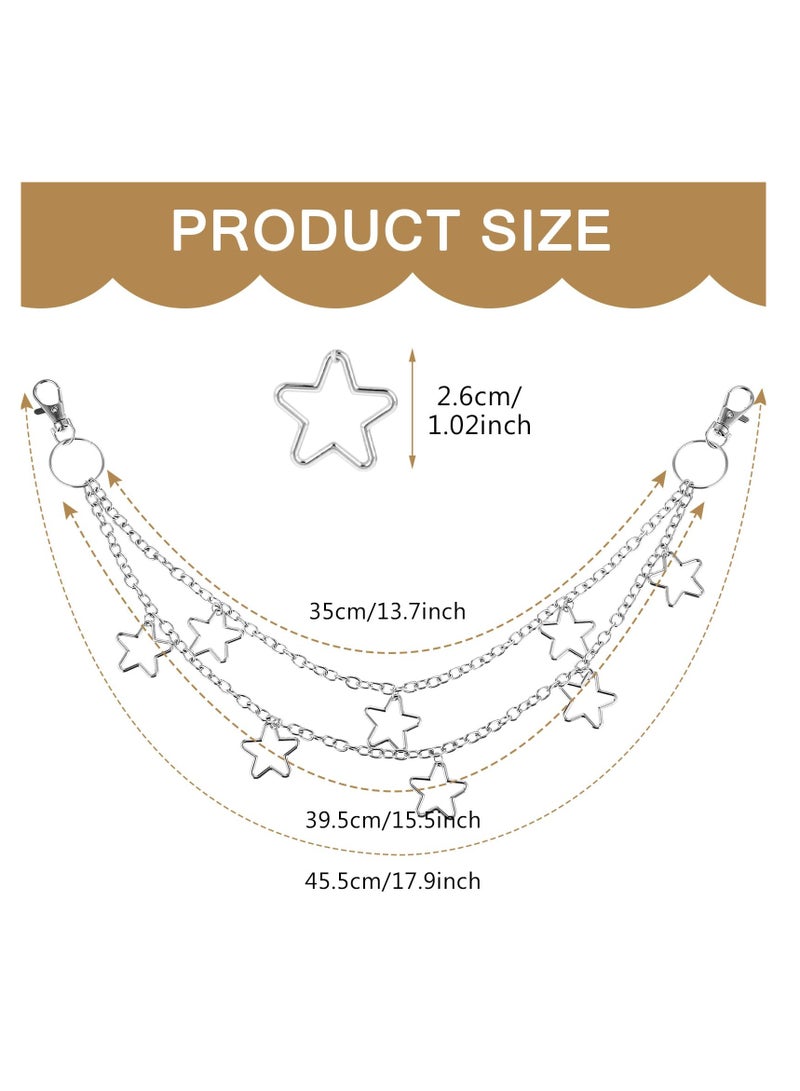 SUNSAR Vintage Pants Chain Chain Belts for Women, Star Jean Chain Belt Layered Pocket Chain Waist Chain Body Accessories for Women Men, Rock Wallet Chain - Image 2