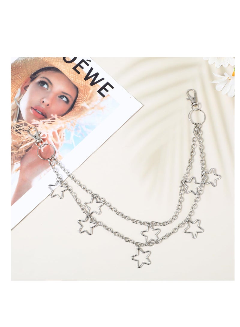 SUNSAR Vintage Pants Chain Chain Belts for Women, Star Jean Chain Belt Layered Pocket Chain Waist Chain Body Accessories for Women Men, Rock Wallet Chain - Image 5