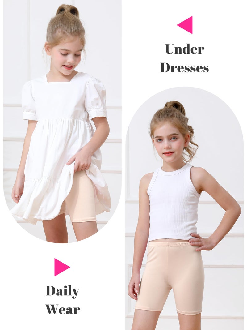 Resinta 6 Pack Girls Bike Shorts Under Dress Dance Cartwheel Shorts for Toddler Kids Summer Clothes Multicolor - Image 4