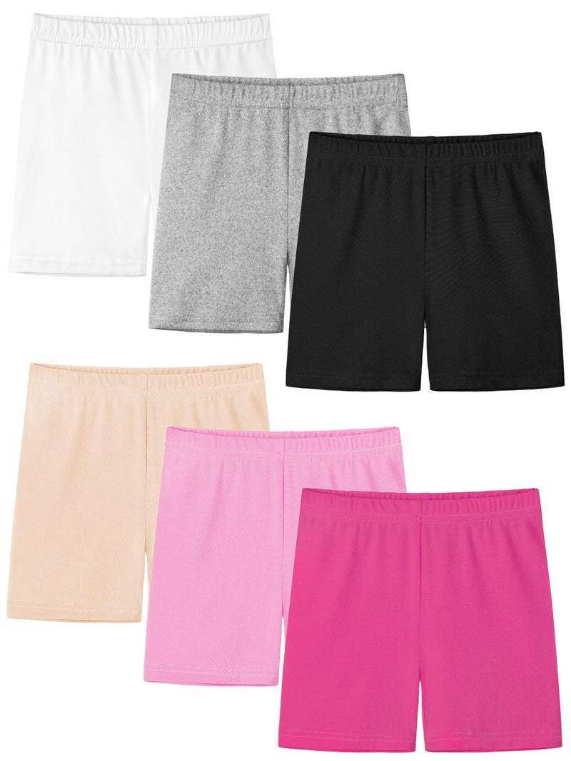 Resinta 6 Pack Girls Bike Shorts Under Dress Dance Cartwheel Shorts for Toddler Kids Summer Clothes Multicolor - Image 1