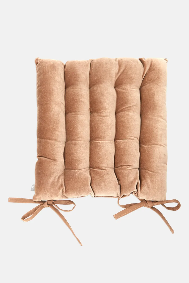 موي موتشو Velvet Chair Cushion 40 x 40 cm, Brown