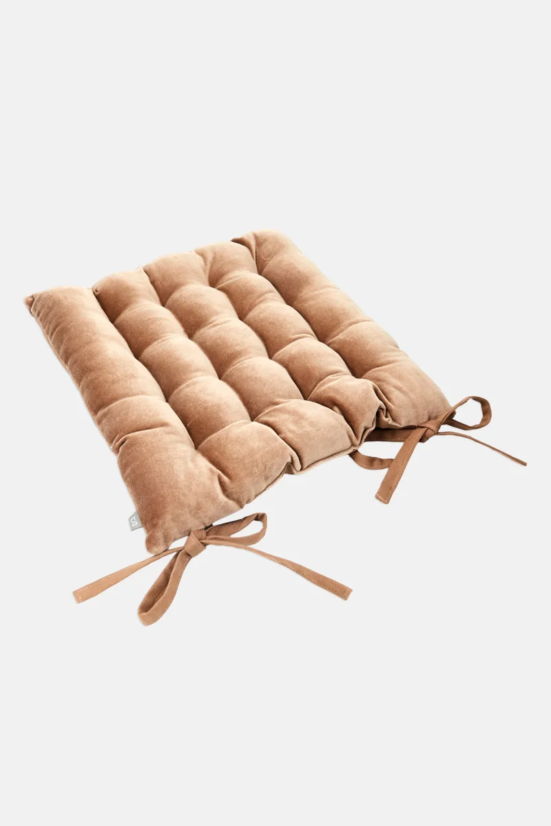 Muy Mucho Velvet Chair Cushion 40 x 40 cm, Brown