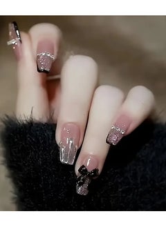 24-Piece Long Ballet Coffin Nails in Pink Tone with Glitter Pattern and Glossy Finish Featuring 3D Butterfly Accents - DZ072 - pzsku/Z7FEBE2551A05464873A0Z/45/_/1737438361/71810d49-048e-4eff-a03b-8714363d795d