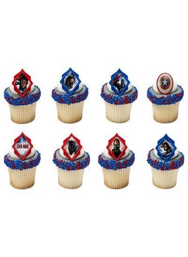 Captain America - Divided Cupcake Rings (24 Count)