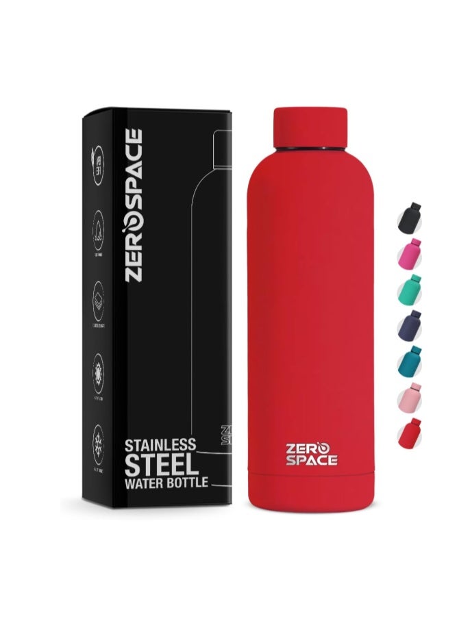 ZeroSpace Stainless Steel Water Bottle, 750ml Insulated Water Bottle for Kids School, Double Wall Water Thermos Flask for Hot & Cold Drinks, Sports Hot Water Bottle (Red) - Image 1