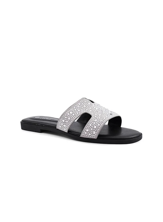 Cuple Cuple Embellished Double Strap Flat Slides