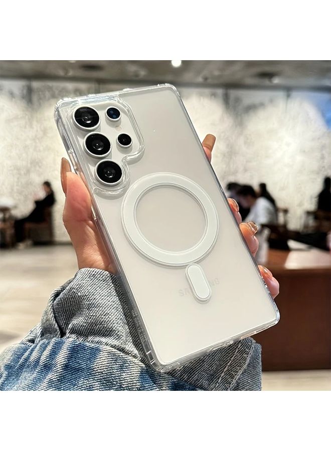 Transparent Magnetic Wireless Charging Case For Galaxy S22 Plus 5G Shockproof Protective Clear Hard Back Cover - Image 2