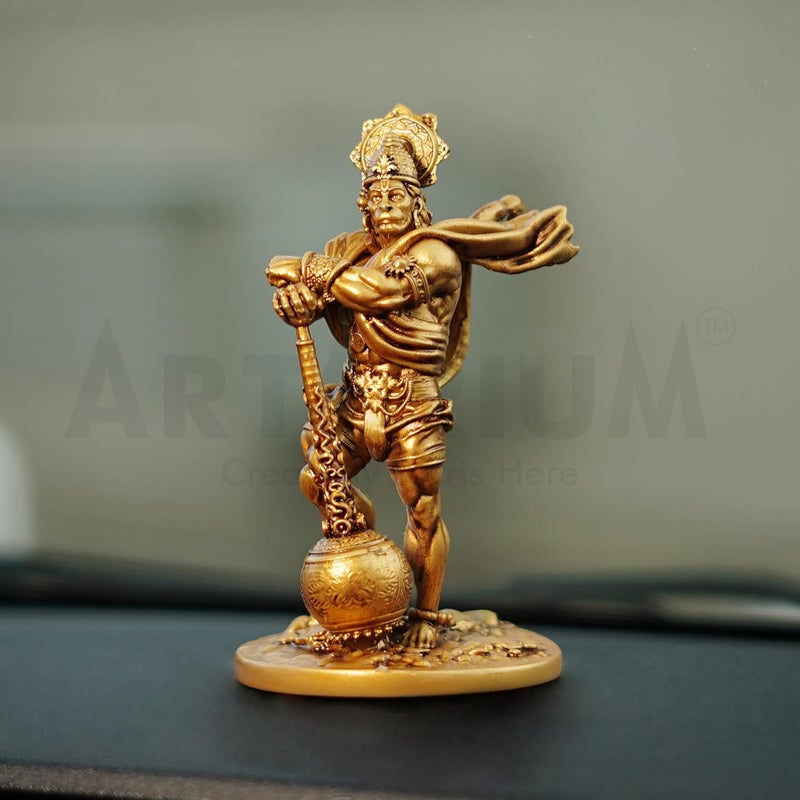 Artarium Hanuman Ji Murti Panchmukhi Hanuman Pavan Putra Bajrangbali Murti Bahubali Hanuman Idol for Car Dashboard Bahubali Hanuman 4 Inch - Image 2