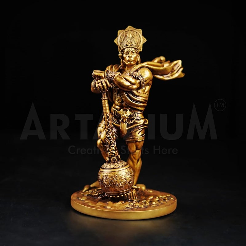 Artarium Hanuman Ji Murti Panchmukhi Hanuman Pavan Putra Bajrangbali Murti Bahubali Hanuman Idol for Car Dashboard Bahubali Hanuman 4 Inch - Image 3