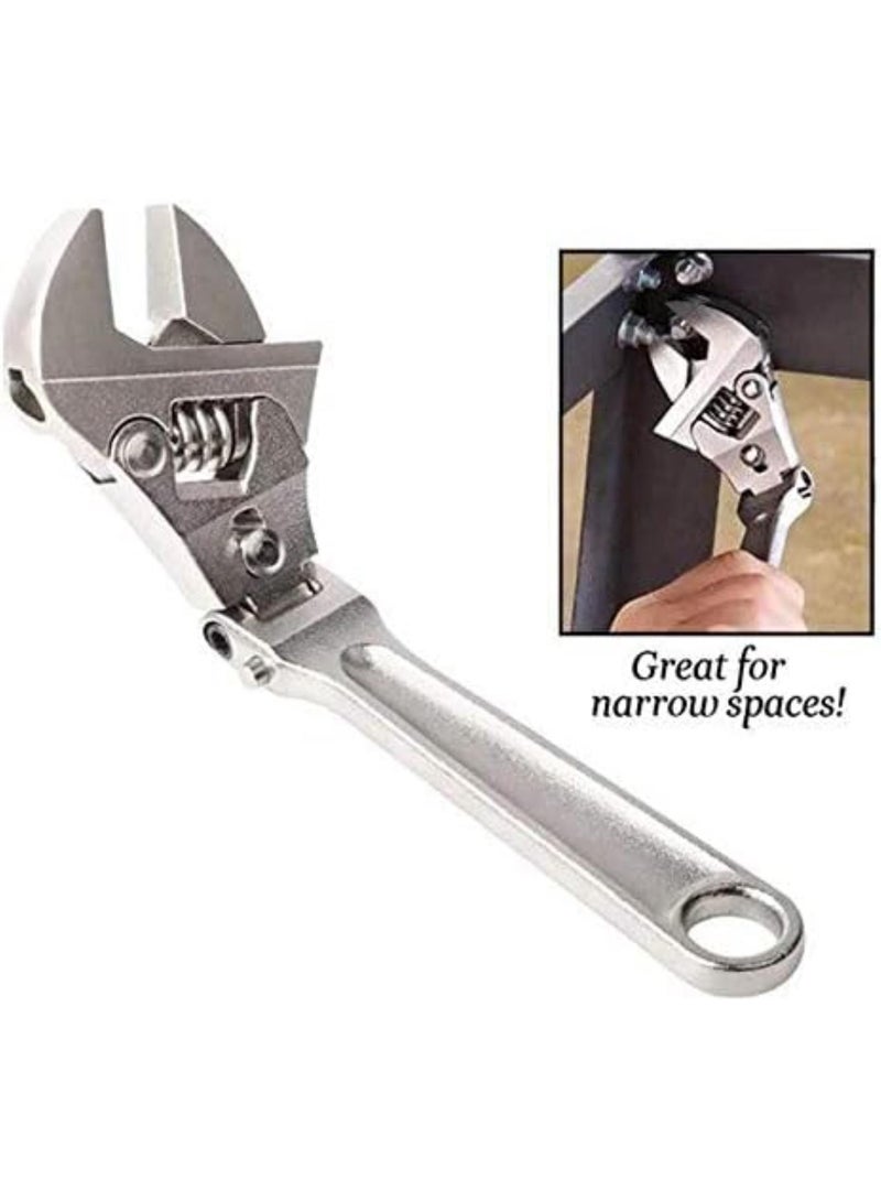 GGOOT Wrench Ratcheting Wrench 180 Degree Rotating Adjustable 8 Inch Jaw Metric Locking Hand Tool Hardware in Stock - Image 3
