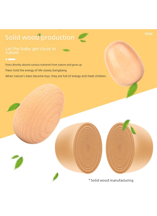 Wooden Easter Egg Models Children's DIY Coloring Graffiti Toy Simulation Chicken Egg Duck Egg Role Play Game Educational Toy-Color:Green Egg  - Image 5
